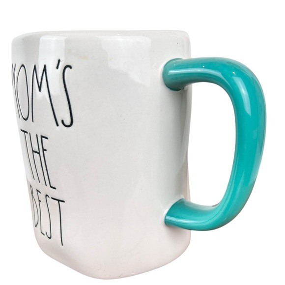 Rae Dunn “Mom’s the Best” coffee mug, tea cup, cream, teal accent Mother’s Day - Picture 5 of 7